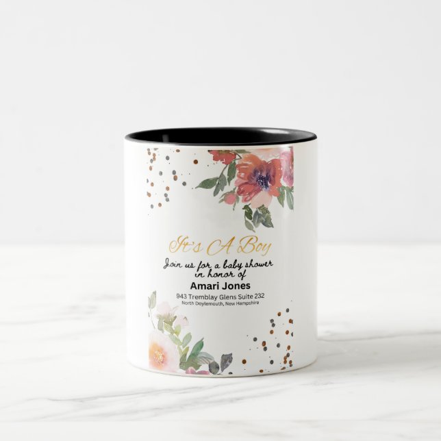 Tasse 2 Couleurs Invitation baby shower (Centre)