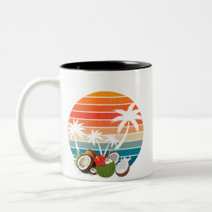 Tasse 2 Couleurs Invitations Soleil & Palmiers – Élégance Tropicale