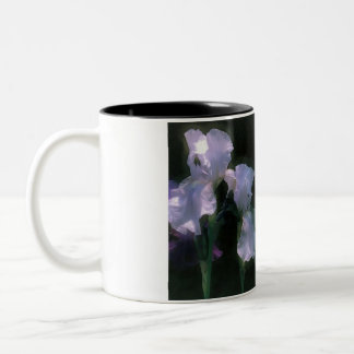 Tasse 2 Couleurs Iris blancs en fleurs au clair de lune