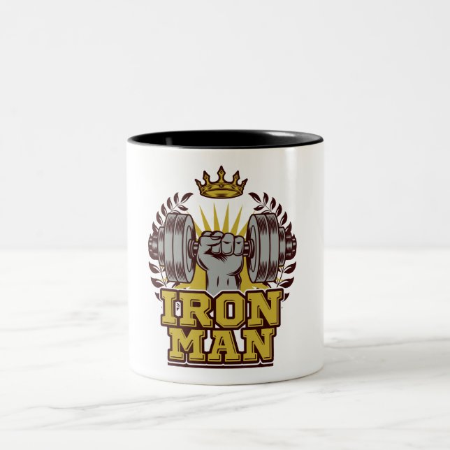 Tasse 2 Couleurs IRON MAN Fitness Bodybuilder Athlete (Centre)