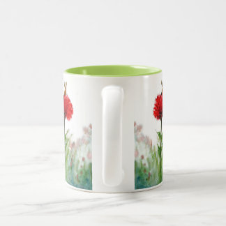 Tasse 2 Couleurs "Irrésistible." Bumble Bee attirée vers une Zinnia