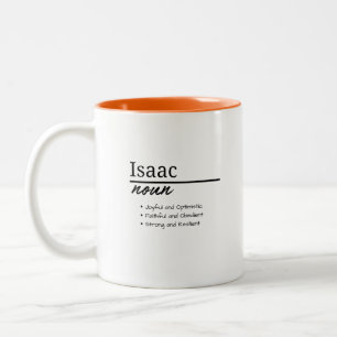 Tasse 2 Couleurs Isaac, Garçon Nom Personnalisé Définition