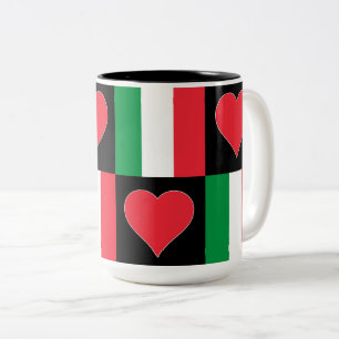 Tasse 2 Couleurs Italie Drapeau Coeur Motif Patriotique Italien Pri
