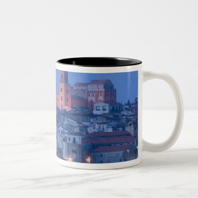 Tasse 2 Couleurs Italie, Sicile, Cefalu, Vue avec Duomo depuis (Droit)