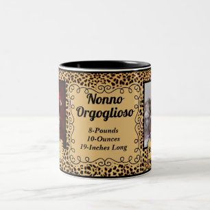 Tasse 2 Couleurs ITALIEN Fière Grand-Père Cheetah 2 Photo