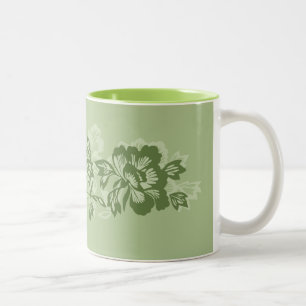 Tasse 2 Couleurs Iwalani Vintage Bande Florale en Mousse Hawaïenne
