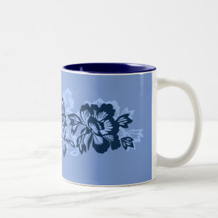 Tasse 2 Couleurs Iwalani Vintage Hawaiian Blue Floral Band