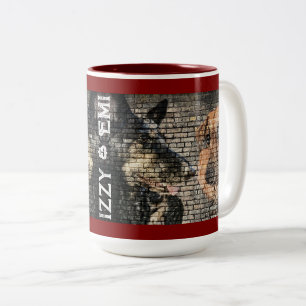 Tasse 2 Couleurs Izzy et Emi - Mélanges de Berger Allemand et de Te