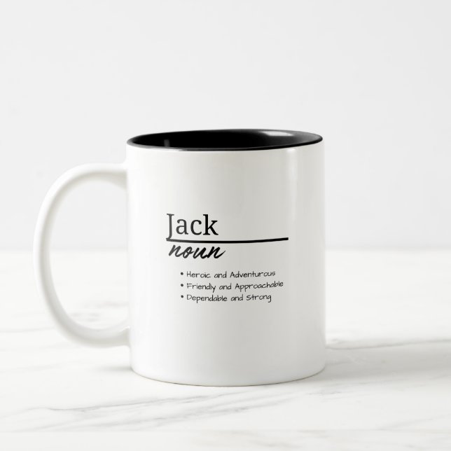 Tasse 2 Couleurs Jack, Garçon Nom Personnalisé Définition (Gauche)