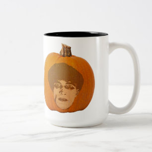 Tasse 2 Couleurs Jack o' Lantern Caligari Face, Citrouille d'Hallow