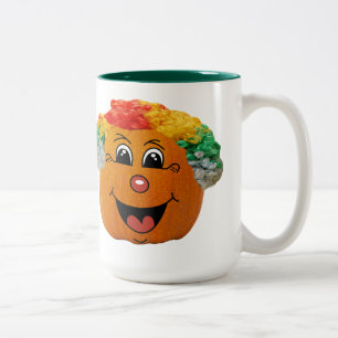 Tasse 2 Couleurs Jack o' Lantern Clown Face, Citrouille d'Halloween