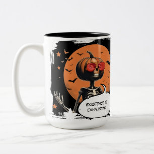 Tasse 2 Couleurs Jack O’ Latte – Citrouille Squelette Drôle Hallowe