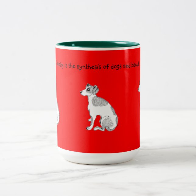 Tasse 2 Couleurs Jack Russell Dogs (Centre)