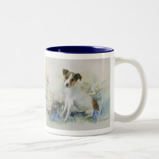 Tasse 2 Couleurs Jack Russell Terrier Aquarelle Chien