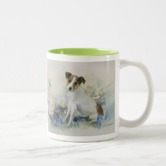 Tasse 2 Couleurs Jack Russell Terrier Aquarelle Peinture de chien