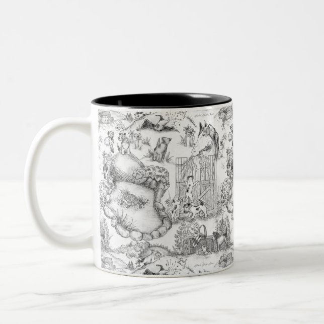 Tasse 2 Couleurs JACK RUSSELL Terrier Black Toile (Gauche)