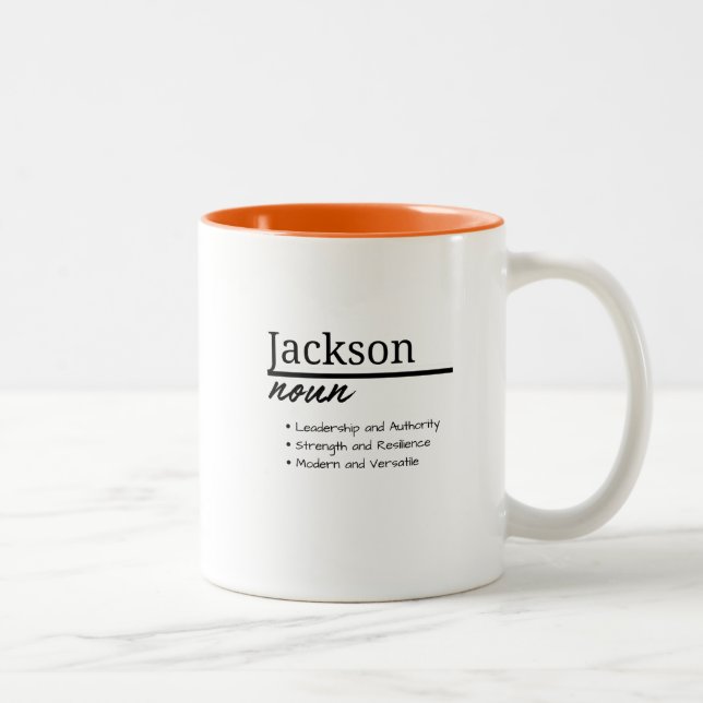 Tasse 2 Couleurs Jackson, Garçon Nom Personnalisé Définition (Droit)