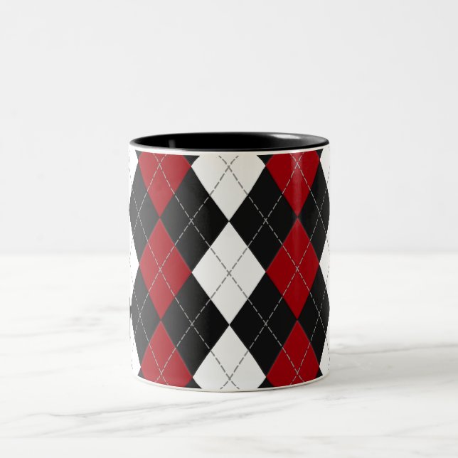 Tasse 2 Couleurs Jacquard : "Contraste cramoisi" (Centre)