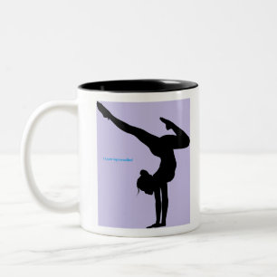 Tasse 2 Couleurs J'adore la gymnastique - Gymnaste avec fond lilas
