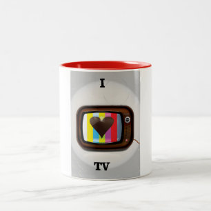 Tasse 2 Couleurs J'adore l'affiche de dessin animé de Tv