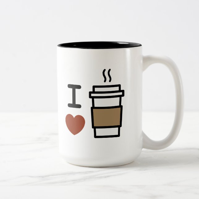 Tasse 2 Couleurs J'adore le café (Droit)