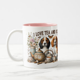 Tasse 2 Couleurs J'adore le thé et les chiens