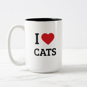 Tasse 2 Couleurs J'adore les chats - Parent de compagnie félin mini