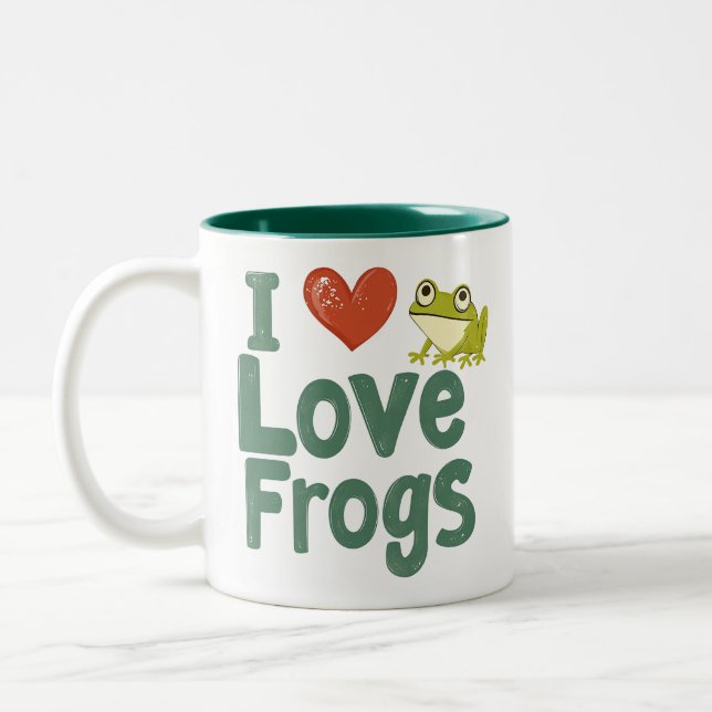 Tasse 2 Couleurs J'adore les grenouilles  (Gauche)