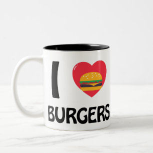 Tasse 2 Couleurs J'adore les hamburgers