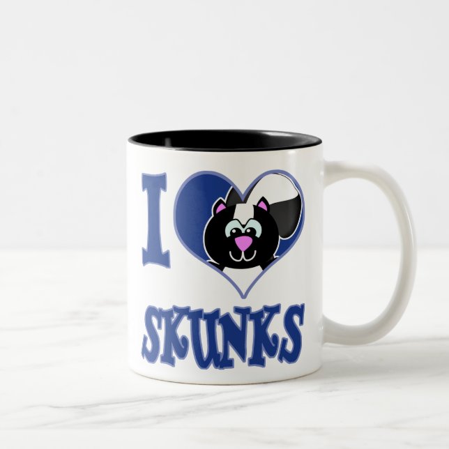 Tasse 2 Couleurs J'adore les mouffettes (Droit)