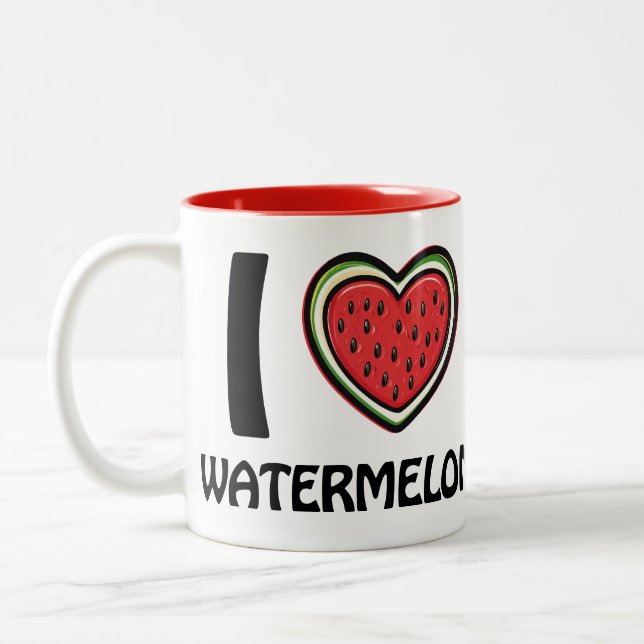 Tasse 2 Couleurs J'adore Watermelon (Gauche)