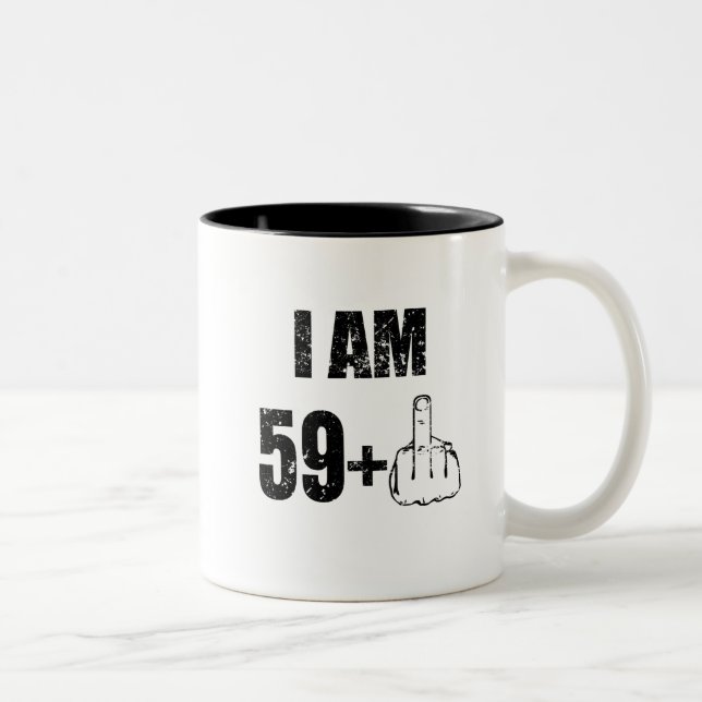 Tasse 2 Couleurs J'ai 59 ans plus 1, le soixantième anniversaire de (Droit)