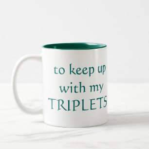 Tasse 2 Couleurs J'ai besoin de la CAFÉINE pour suivre mes TRIPLET