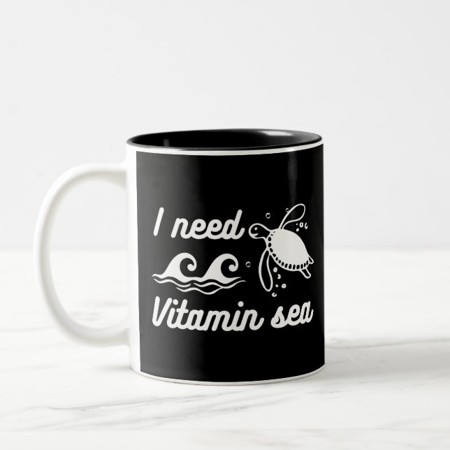 Tasse 2 Couleurs J'ai besoin de la tortue marine vitamine (Gauche)