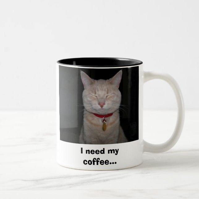 Tasse 2 Couleurs J'ai besoin de mon café… (Droit)