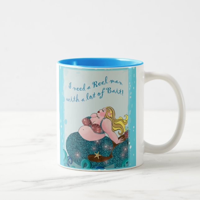 Tasse 2 Couleurs "J'ai besoin d'un homme REEL avec beaucoup de BAIT (Droit)