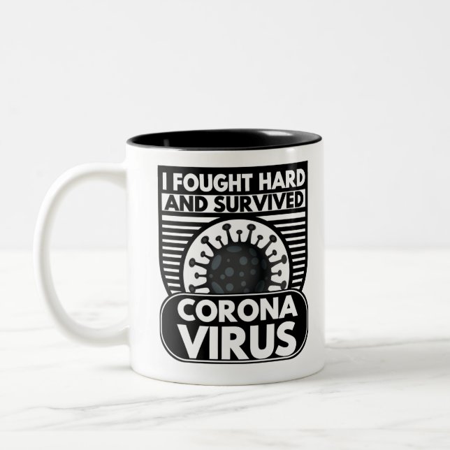 TASSE 2 COULEURS J'AI COMBATTU ET SURVÉCU (Gauche)