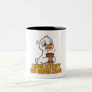 Tasse 2 Couleurs J'ai de l'anxiété mais le café aide Drôle