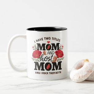 Tasse 2 Couleurs J'ai Deux Titres Maman Et Hôtesse Maman Et Je Les