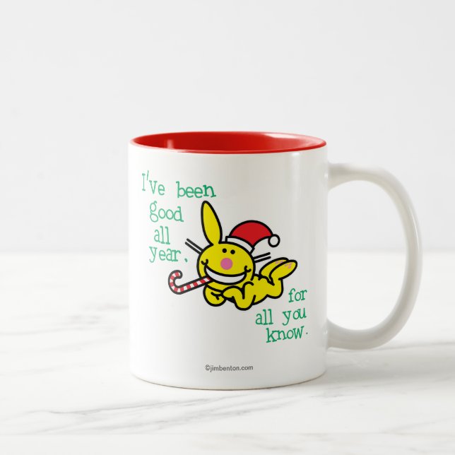 Tasse 2 Couleurs J'ai été bon toute l'année (Droit)