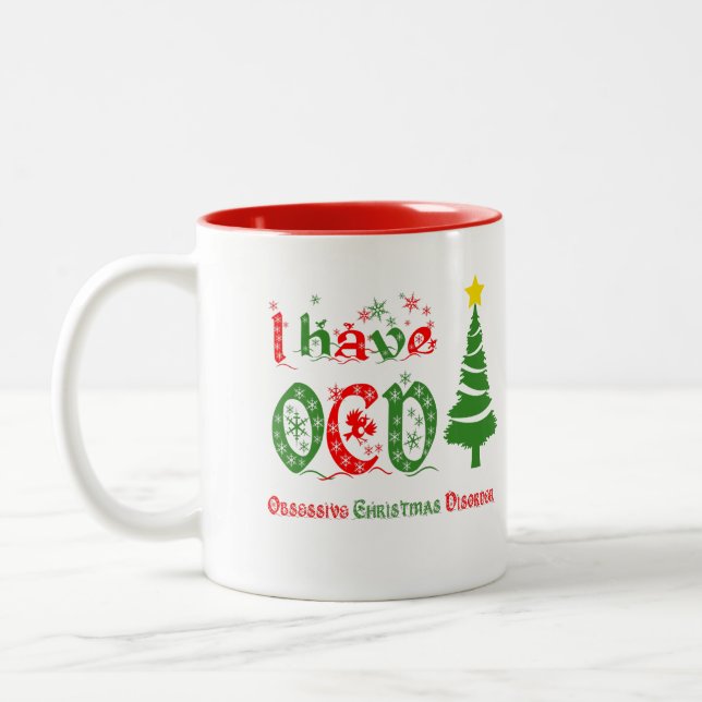 Tasse 2 Couleurs J'ai la couleur obsédante de désordre de Noël (Gauche)