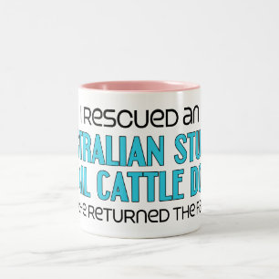 Tasse 2 Couleurs J'ai secouru un chien courtaud de bétail de queue