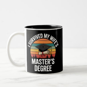 Tasse 2 Couleurs J'ai survécu à la remise du diplôme de master de m