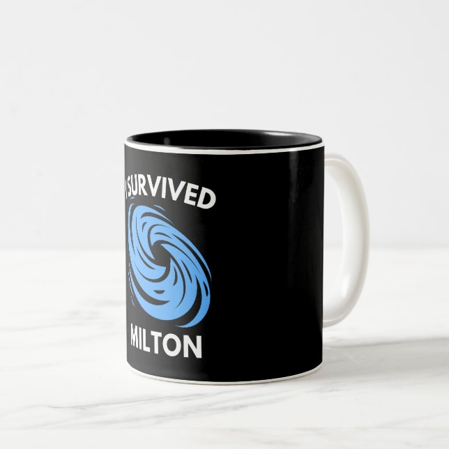Tasse 2 Couleurs J'ai survécu au cyclone Milton (Devant droit)