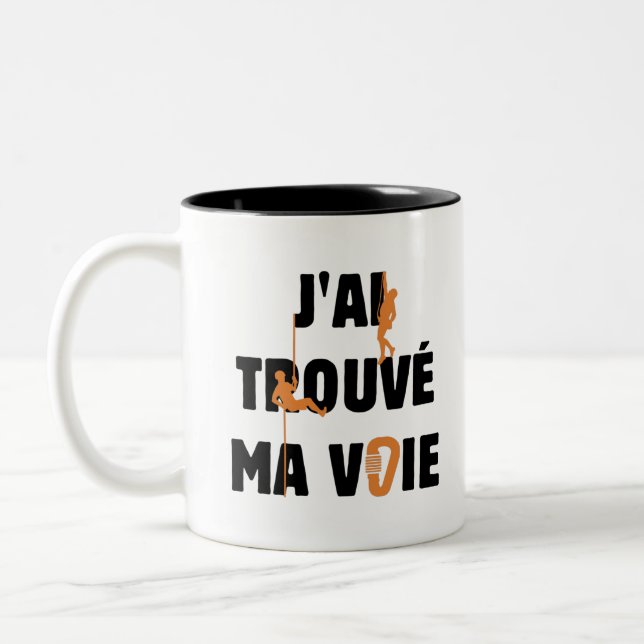 Tasse 2 Couleurs J'AI TROUVÉ MA VOIE ! (escalade, alpinisme) (Gauche)