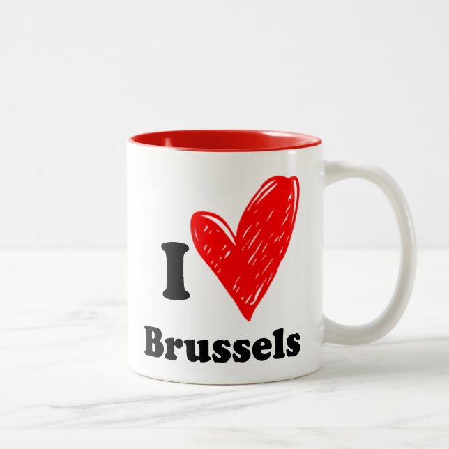 Tasse 2 Couleurs J'aime Bruxelles (Droit)