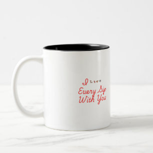 Tasse 2 Couleurs J'aime chaque moment avec toi Amour romantique Caf