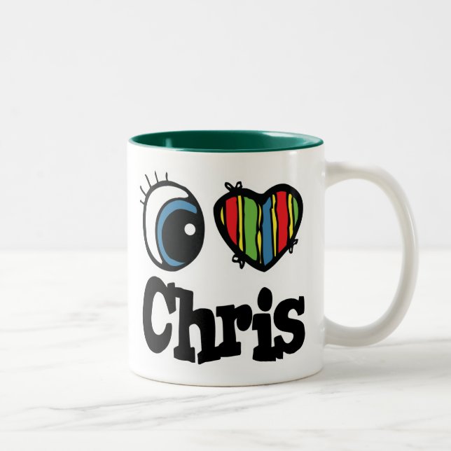 Tasse 2 Couleurs J'aime Chris (Droit)