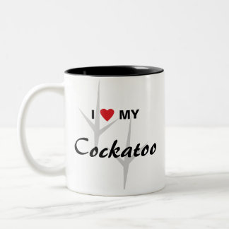 Tasse 2 Couleurs J'aime (coeur) ma conception de voies d'oiseau de
