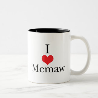 Tasse 2 Couleurs J'aime (coeur) Memaw